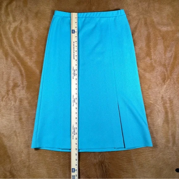 Vintage D’Allaird’s Made in Canada Turquoise Blue 100% Polyester A line Skirt - Picture 4 of 6